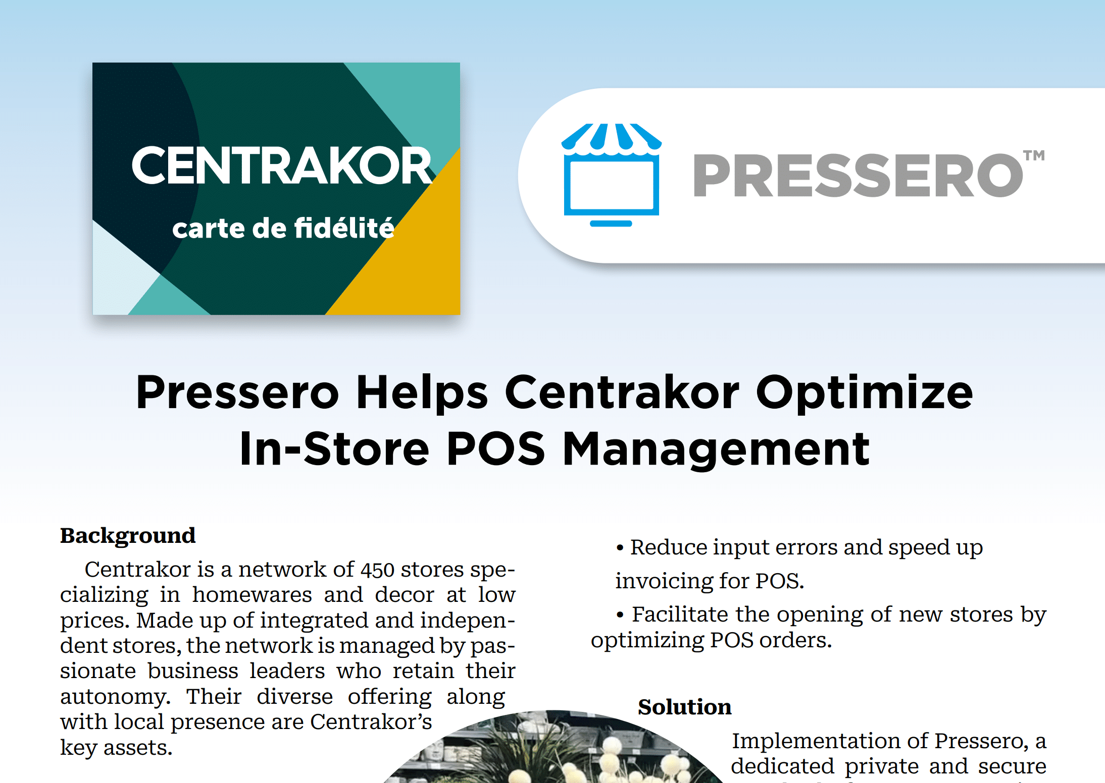 Système de gestion des points de vente de la franchise Centrakor (web to print)