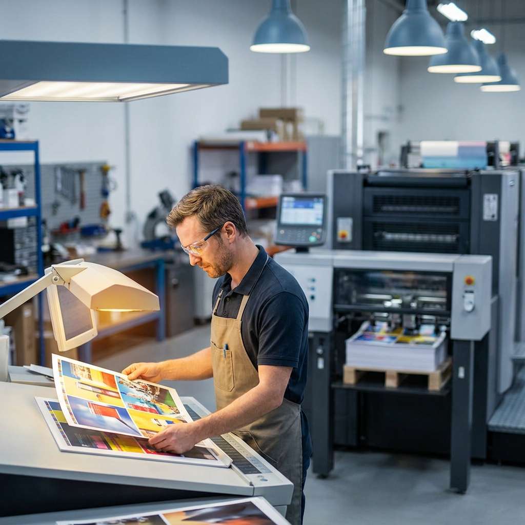 Atelier de production d'une imprimerie commerciale