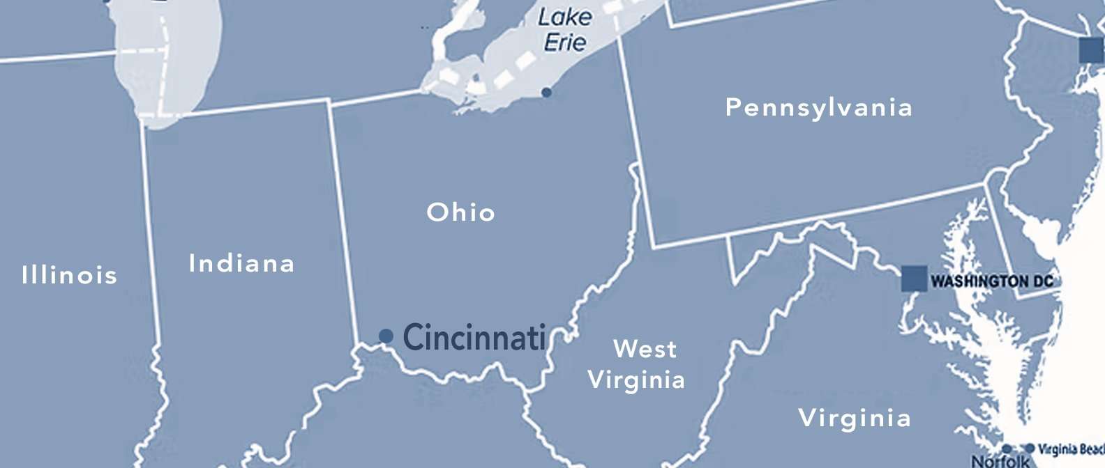 Carte de Cincinnati, Ohio